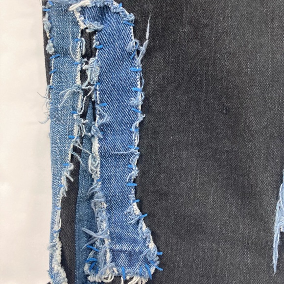 CUSTOM LEVI’s Deconstructed Patchwork Jeans Denim Shorts - Picture 8 of 11